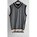 V-Neck Summer Striped Sleeveless Men Sweater